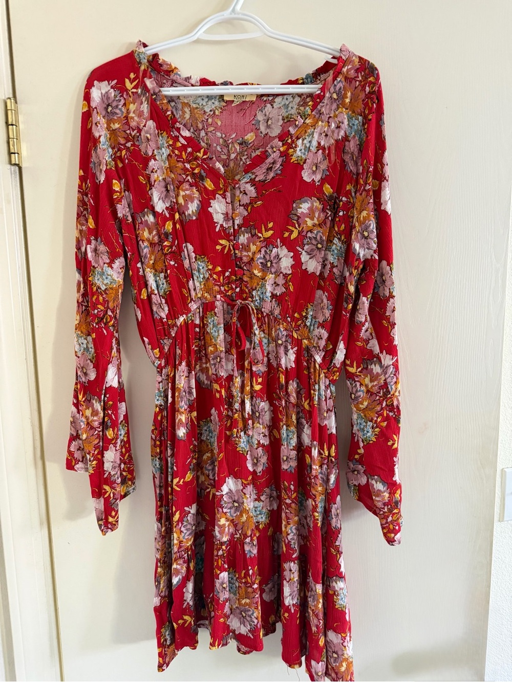 Kori Pink and Red Floral Dress
